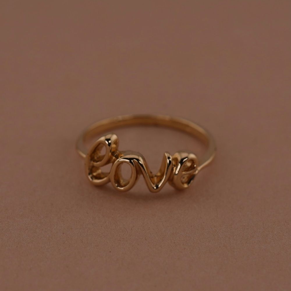 14k Real Gold Love Ring | Fancy Love Ring | Real Gold Everyday Ring |